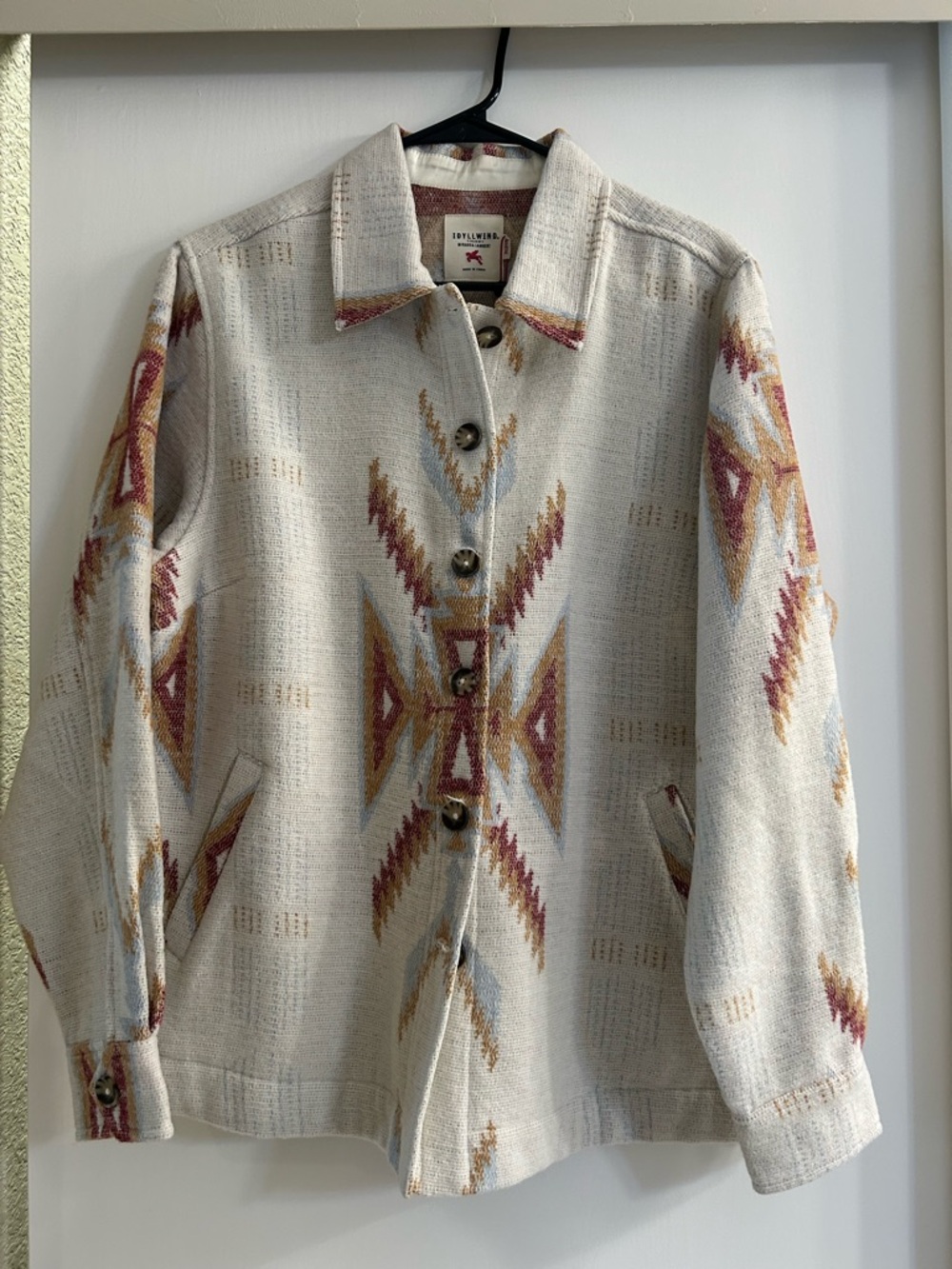 Idyllwind Cream Shacket with Aztec Print